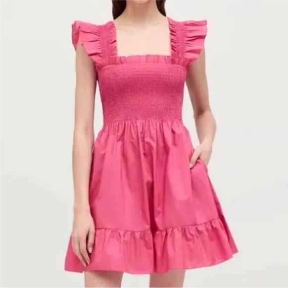 Hill House The Elizabeth Nap Dress Lipstick Pink NEW - Picture 8 of 8
